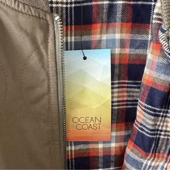 Ocean + Coast Olive Quilted Bomber Jacket – Men’s Size Large - Picture 7 of 10